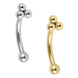 view all Titanium Internal Asia Trinity Micro Curve Bar body jewellery