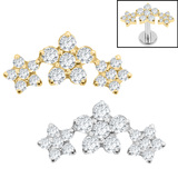 view all Titanium Internal Alice Flower Trio Top body jewellery