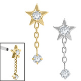 view all Titanium Internal Jewelled Reul Chain Drop body jewellery