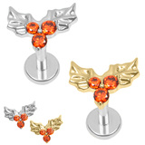 view all Titanium Internally Threaded Labrets 1.2mm - Titanium Winterberry body jewellery