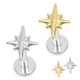 view all Titanium Internally Threaded Labrets 1.2mm - Titanium Astrid Star body jewellery