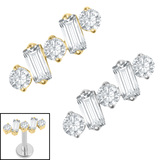 view all Titanium Internal Wave Baguette body jewellery