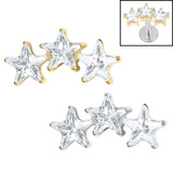 view all Titanium Internal 3 Sisters Jewelled Stars body jewellery