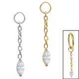 view all Titanium Charm - Jewelled Marquise body jewellery