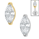 view all Titanium Internal Single Jewelled Marquise Top body jewellery