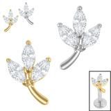 view all Titanium Internal Marquise Iris Leaf Top body jewellery