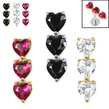 view all Titanium Internal 3 of Hearts body jewellery