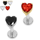 view all Titanium Internally Threaded Labrets 1.2mm - Titanium True Love body jewellery