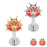 view all Titanium Internal Labret 1.2mm Steel Ladybird body jewellery