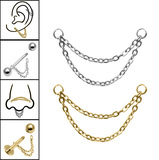 view all Titanium Piercing Double Connector Chains body jewellery