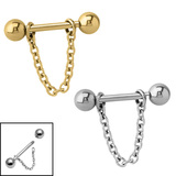view all Titanium Single Chain Nipple Bar body jewellery