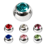 view all Titanium Threaded Jewelled Balls 1.2x2.5mm body jewellery