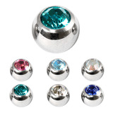 view all Titanium Threaded Jewelled Balls 1.2x4mm body jewellery