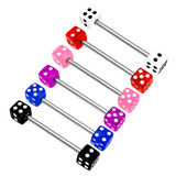 view all Acrylic Double Dice Barbell 1.6mm body jewellery
