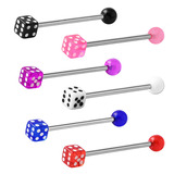 view all Acrylic Single Dice Barbell 1.6mm body jewellery
