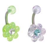 view all Acrylic Wildflower Belly Bar body jewellery