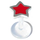 view all Bioflex Push-fit Labret with 925 Sterling Silver Enamel Star body jewellery