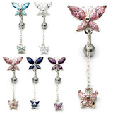 view all Belly Bar - Butterfly (XA88) body jewellery