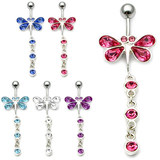 view all Belly Bar - Butterfly (XA82) body jewellery