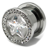view all Steel Jewelled Star Flesh Tunnel body jewellery