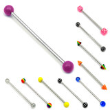 view all Steel Pick and Mix Industrial Scaffold Barbells - Acrylic Balls body jewellery