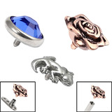 view all body jewellery of type Attachments - For 1.6mm Internally Threaded shafts inc. Dermal Anchors body jewellery