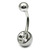 Steel Jewelled Belly Bar -  6mm - SKU 1
