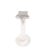 Bioflex Push-fit Labret with Steel Star 1.2mm, 9mm, Steel Star