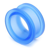 Acrylic Screw Flesh Tunnel 10-24mm 18mm, Blue