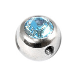 Steel Side-threaded Jewelled Balls 1.6x8mm Light Blue