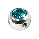 Steel Side-threaded Jewelled Balls 1.6x8mm Turquoise