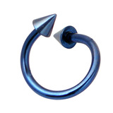 Titanium Coned Spirals 1.2mm 8mm, Blue, 3mm