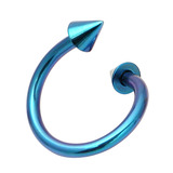 Titanium Coned Spirals 1.2mm 8mm, Turquoise, 3mm
