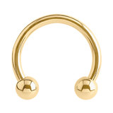 Zircon Titanium Circular Barbells (CBB) (Horseshoes) (Gold colour PVD) - SKU 10346