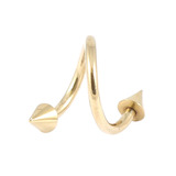 Zircon Titanium Coned Spirals (Gold colour PVD) 1.2mm, 10mm, 3mm base and 3mm height