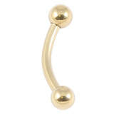 Zircon Titanium Micro Curved Barbell 1.2mm (Gold colour PVD) - SKU 10358