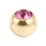 Zircon Titanium Jewelled Balls 1.6mm (Gold colour PVD) - SKU 10369