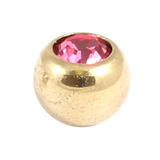 Zircon Titanium Jewelled Balls 1.6mm (Gold colour PVD) - SKU 10370