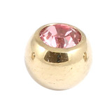 Zircon Titanium Jewelled Balls 1.6mm (Gold colour PVD) - SKU 10371