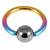 Titanium BCR with Hematite Bead 1.6mm gauge 1.6mm, 14mm, 5mm, Rainbow - alternative image