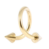 Zircon Titanium Coned Spirals (Gold colour PVD) 1.6mm, 10mm, 4mm base and 4mm height