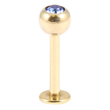 Zircon Titanium Jewelled Labrets 1.2mm (Gold colour PVD) - SKU 10723