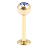 PVD Gold Jewelled Labret 1.2G sapphire / 6