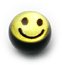 Acrylic Logo Balls black / yellow smiley face