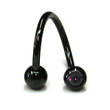 Black Titanium Double Jewelled Spirals 1.2x10mm 1.2mm, 10mm, 3mm, Purple