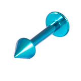 Titanium Coned Labrets 1.2mm 1.2mm, 12mm, Turquoise