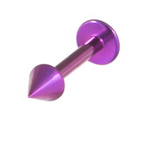 Titanium Coned Labrets 1.2mm 1.2mm, 12mm, Purple