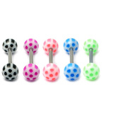 Acrylic Checker-B Barbell 1.6x12mm / 6 / Pack of all 5 shown