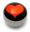 Steel Logo Balls - Pictures 1.6mm, 6mm, Red Heart (on Black)