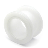 Acrylic Screw Flesh Tunnel 10-24mm 12mm, White